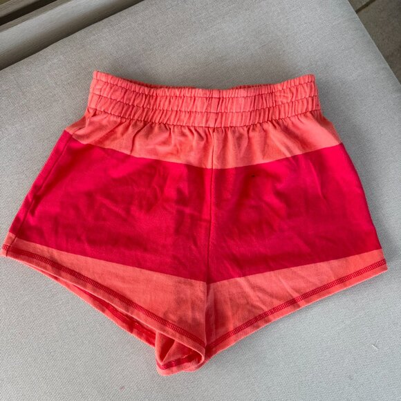 Free People Movement Retro Rugby Sweater Striped Shorts Set Pink Coral XS - Picture 6 of 13